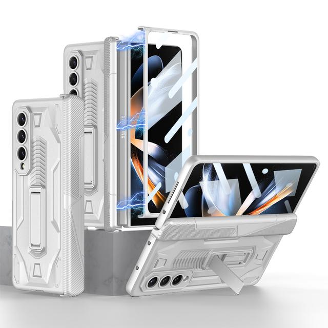 Shockproof Armor Case For Samsung Galaxy Z Fold 4 5g Slide Pen Slot Case Magnetic Hinge Bracket Stand For Samsung Z Fold 4 Case