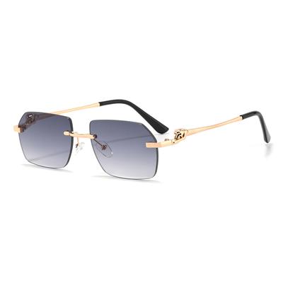 Protective Glasses Rimless Rectangle Sunglasses Women Fashion Square Sun Glasses Female Classic Gradient Color Eyewear UV400