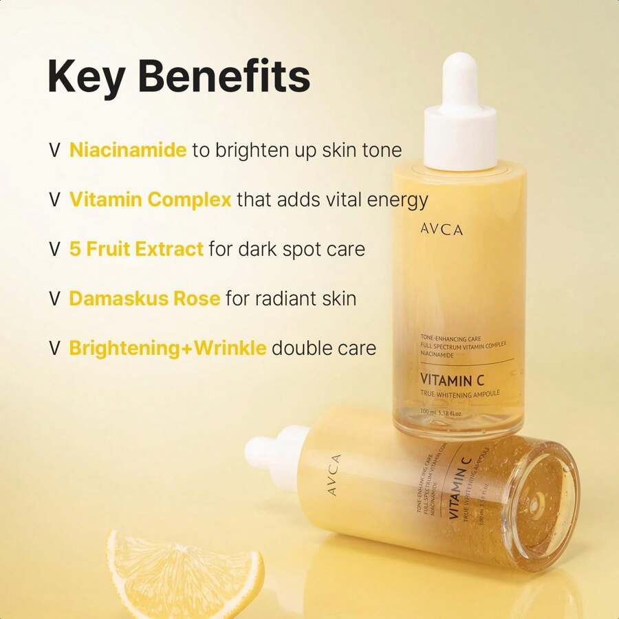 AVCA Serum do twarzy z witaminą C True Brightening 100 ml - Serum do twarzy na przebarwienia z witaminą C