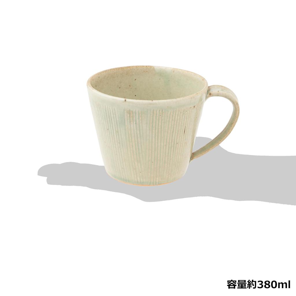 Marui Seito Shigaraki Ware Hechimon Mug, Large, 380ml Capacity, White Bidro, Ivory, 3-4445