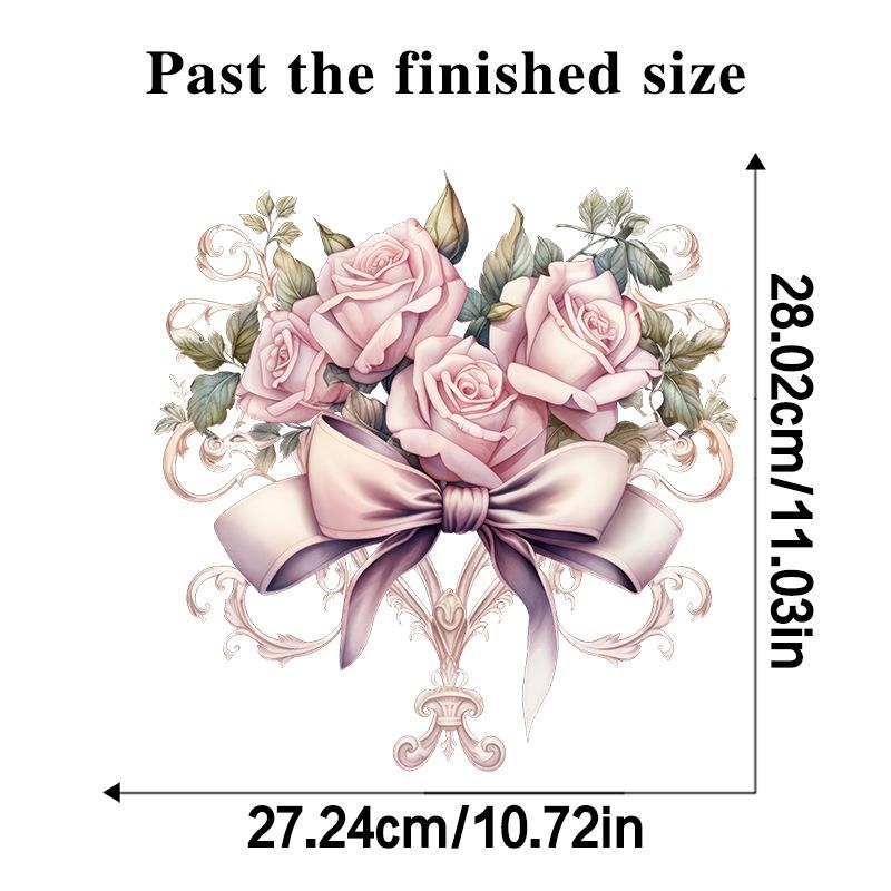 Rosa Rosen Wandsticker Schleifendekor Selbstklebend Romantische Schlafzimmer Kopfteil Hintergrunddekoration Warm Gemütliches Zuhause