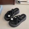 Beautiful and Super Well Matched with a Set of Toe Rhinestone Cool Slippers for Women's Summer Outer Wear Thick-soled Heightening Niche High-end Be