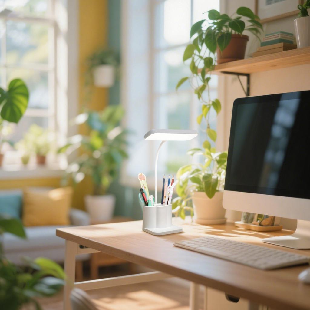 Desk Lamp, College Dormitory Dimming Desk Lamp, , Remote Control, Multiple Lighting Modes, LED Small Desk Lamp With Timer And Pen Holder, Desk Lamp