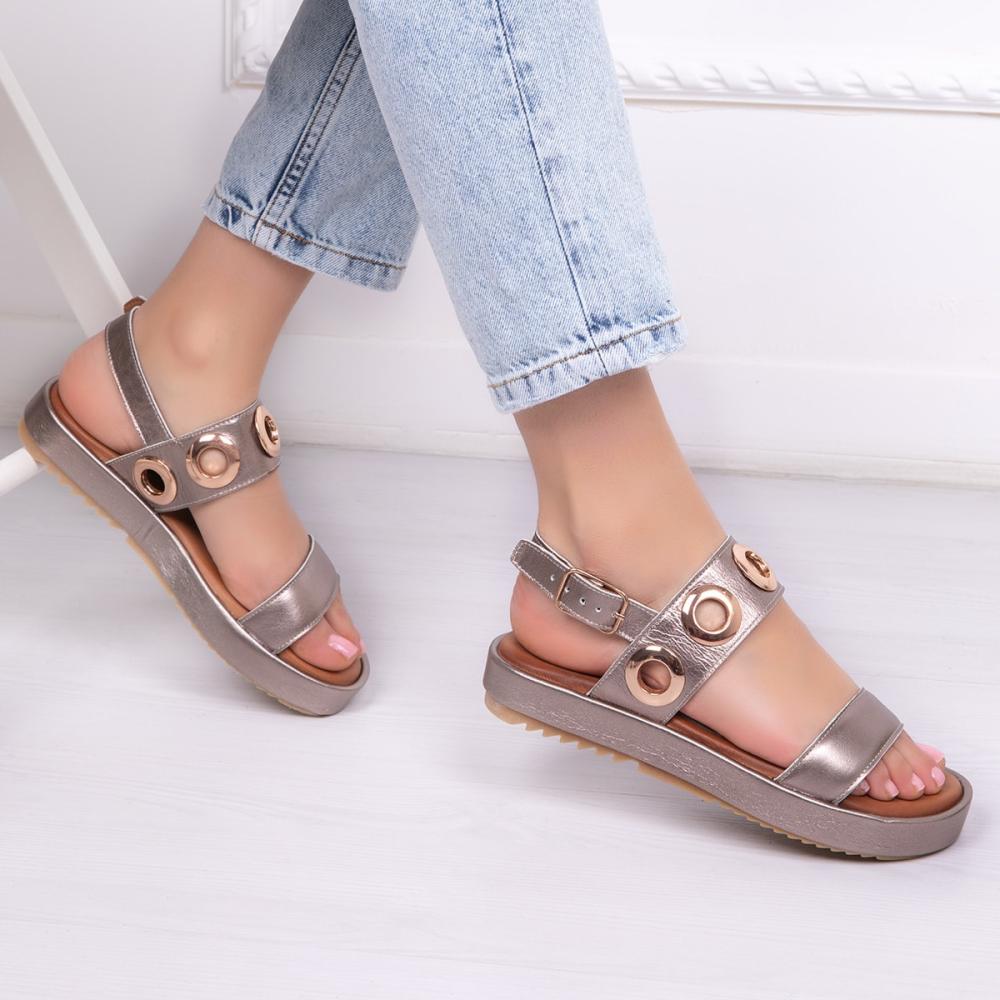 Genuine Leather Pink Women's Leather Sandals
