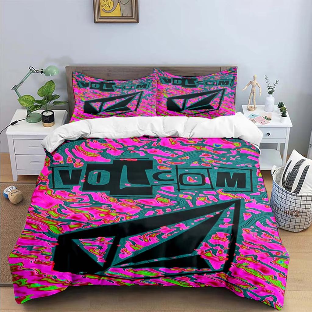 Nuovi Set Biancheria da Letto V-VOLCOM con Stampa 3D Raffinato Set di Biancheria da Letto Copripiumino Set Copripiumino Set Biancheria da Letto Regalo di Lusso Tessile per la Casa