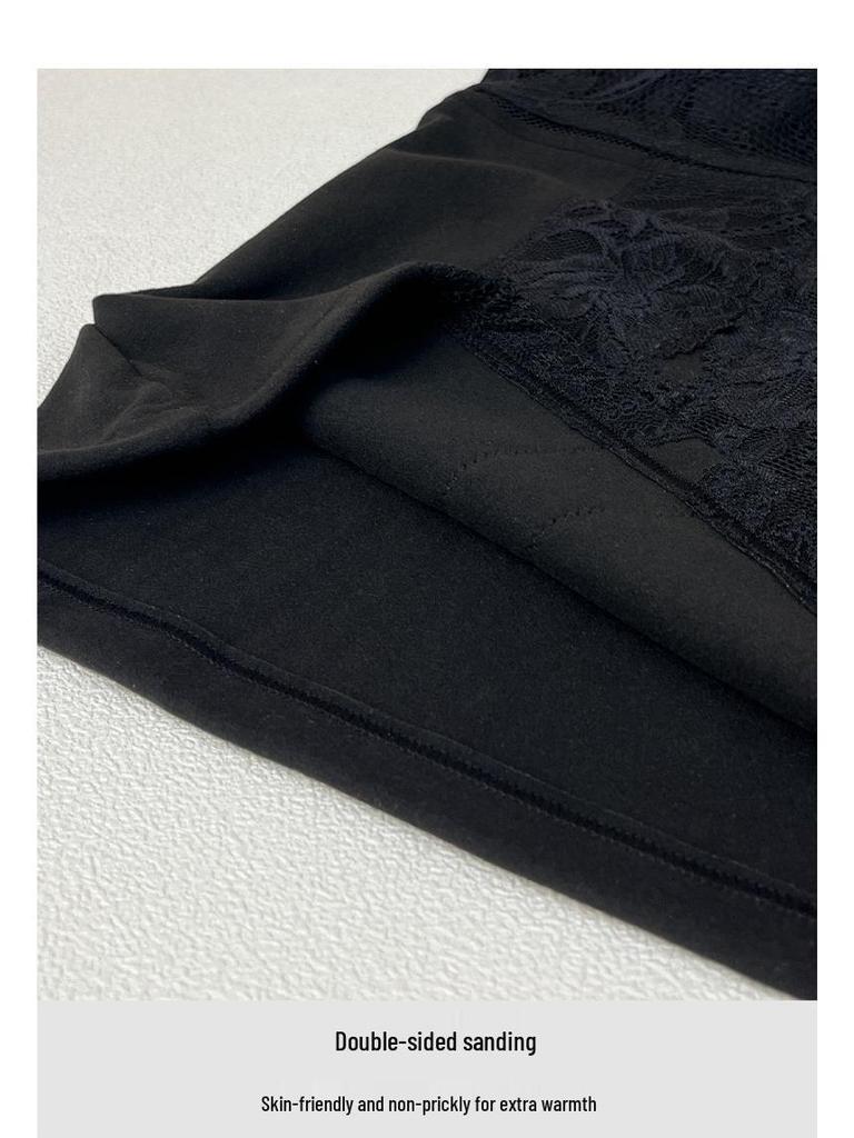 Women's Plus Size Winter Fleece Velvet Underwear with Tummy Control & Chest Pad - Slimming Base Layer Top