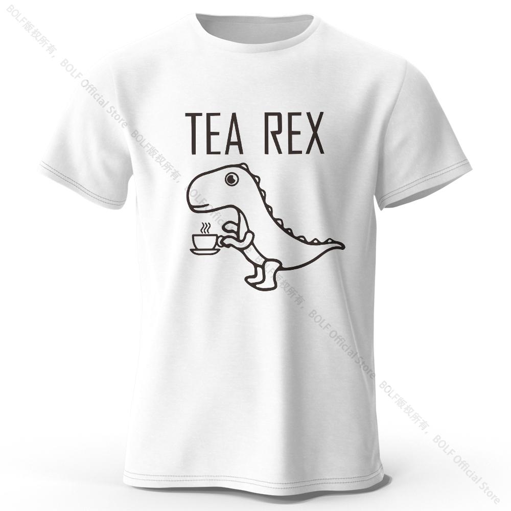 Tričko ze 100% bavlny s potiskem dinosaura Tea-Rex, měkké a prodyšné tričko s krátkým rukávem a kulatým výstřihem, unisex zábavný a neobvyklý styl