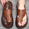 High Quality Men Sandals Luxury Leather Casual Sandal Outdoor Non Slip Beach Shoes for Men Summer Sandalia Pinch-toe Flip-flops
