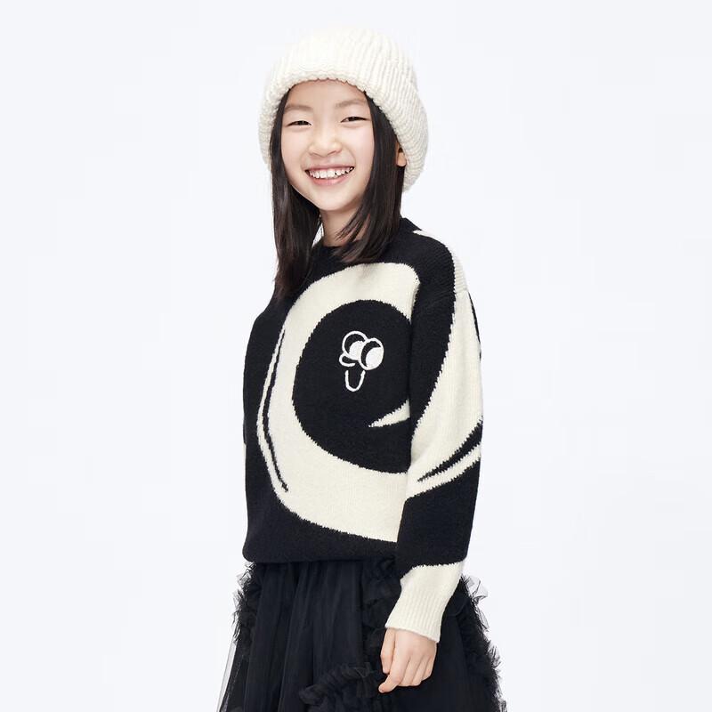 little MO&Co. Kids  Wool Blend Knit Sweater 120