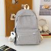 Casual small fresh plaid schoolbag female college student lightweight backpack versatile schoolbag
