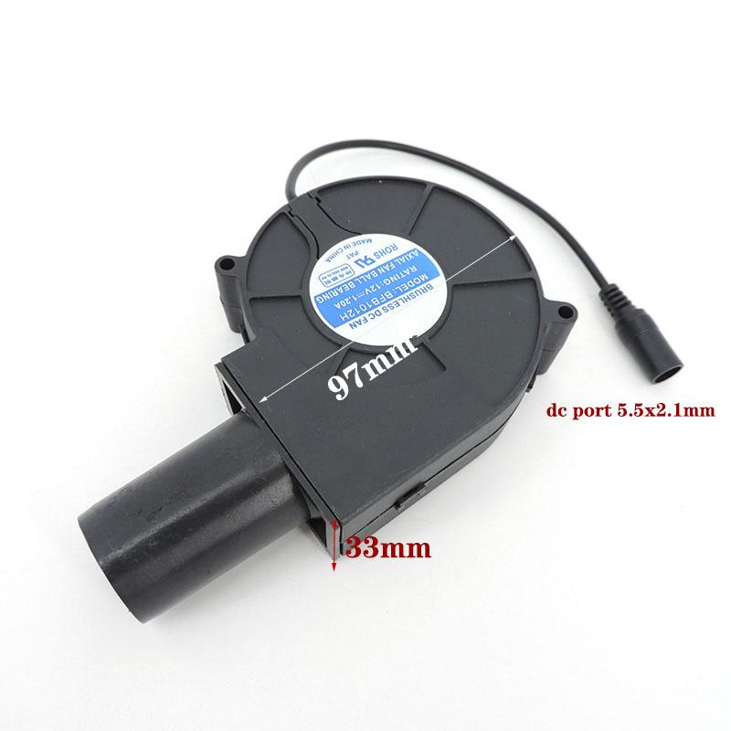 12V 9733 chladicí ventilátor turbo dmychadlo regulátor otáček ventilátor na grilování vzduchové dmychadlo piknikový gril kamna na dřevo vaření 97x33mm