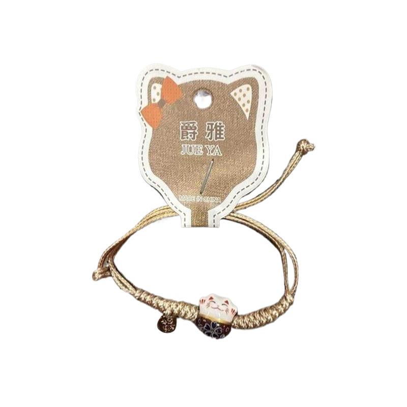 

Ручной работы керамический браслет Lucky Cat для пары женщин подарок маме кофейный