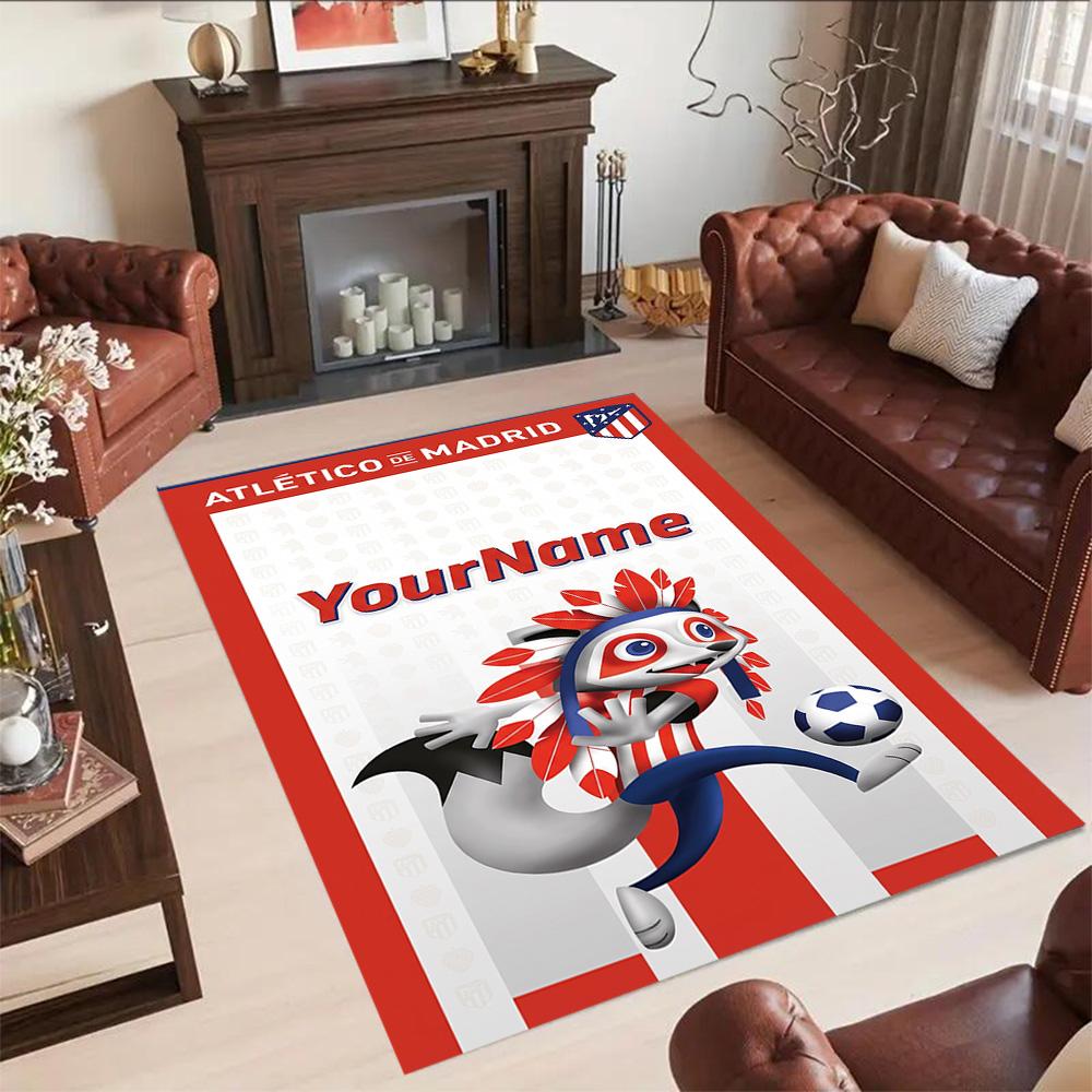Atletico Madrid Customizable Name Carpet Perfect for Decorate room Living Rooms Outdoor Bedrooms Anti-slip Rug Decorate Offices Gift for Festivals
