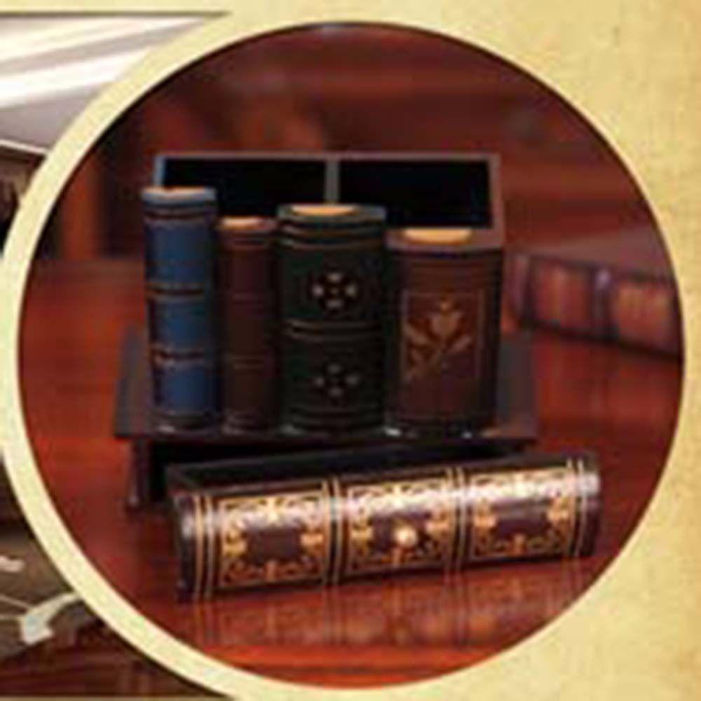 Decoration Drawers Stationery Holder Desk Organizer Pen Case Book Shape Pen Holder Retro Wood