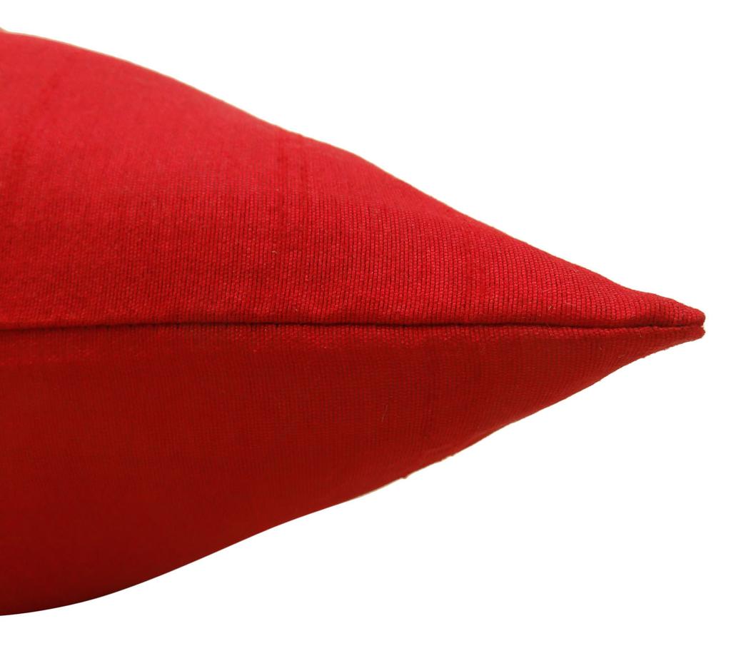 Dupion Silk Throw Home D    Cor Solid Red Pillow Sham Cushion Cover - Choose