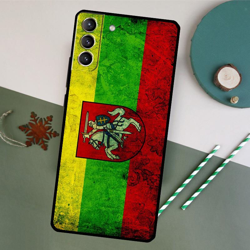 Lithuania Flag Lithuanian Case For Samsung Galaxy S23 Ultra S8 S9 S10 S22 Plus Note 10 20 Ultra S20 FE S21 FE Cover
