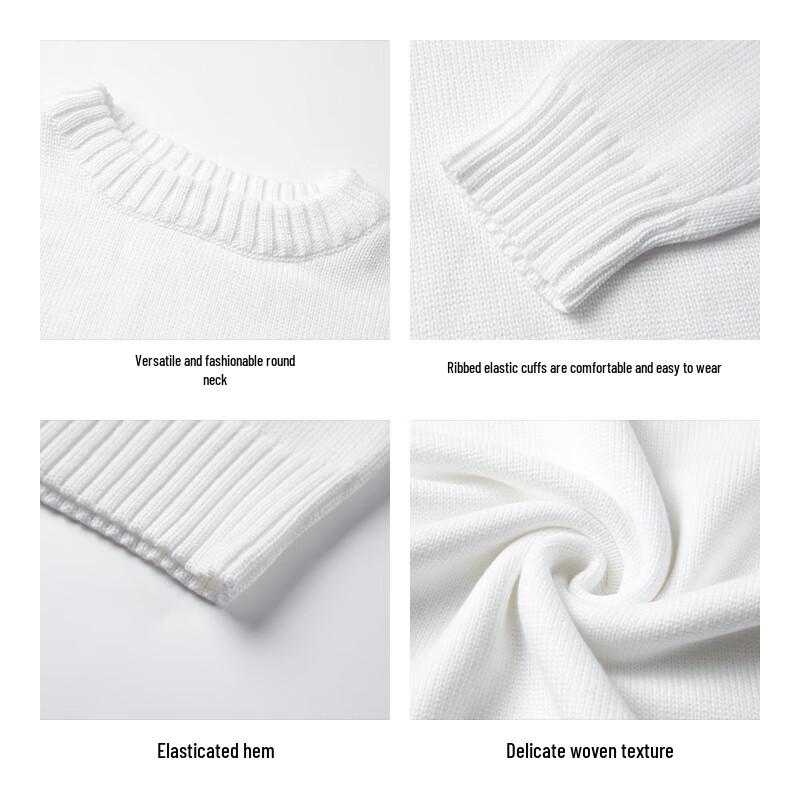 JEANSWEST Men's Thickened Pullover Round Neck Knit Sweater