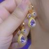 2024 Elegant Zircon Durian Earrings In Light Luxury Purple - Unique Design