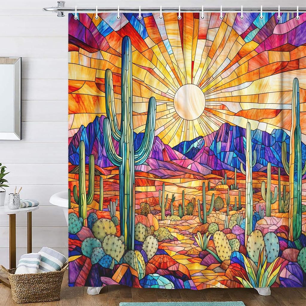 Rustic Farmhouse Floral Shower Curtain Purple Teal Daisy Flowers Butterfly Abstract Bathroom Curtain Country Farm Turquoise Blue