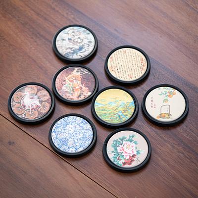 1PCS New Chinese Style Ceramic Absorbent Coaster Heat-resistant Anti-skidding Kung Fu Tea Cup Holder Insulation Pad