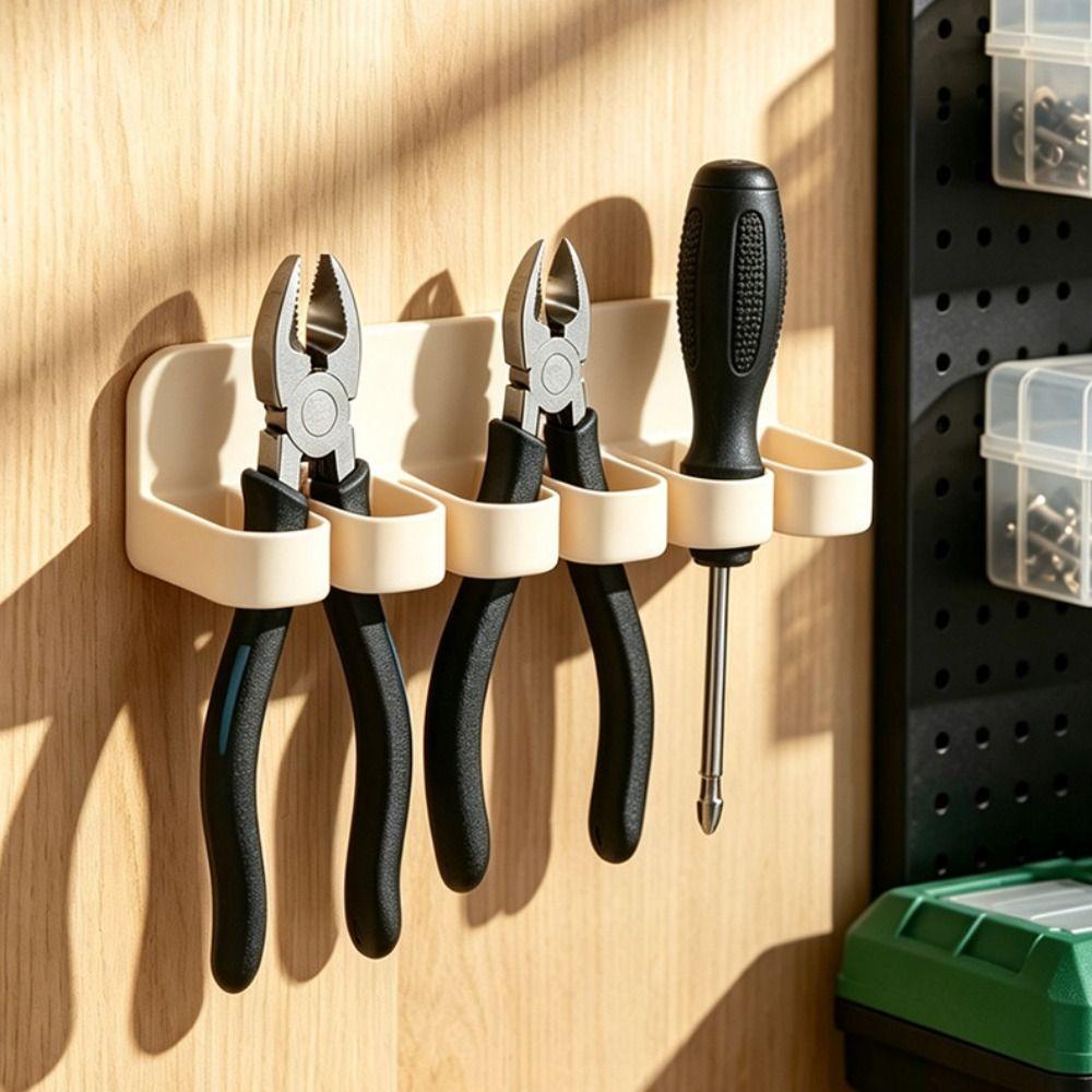 Multiple Slots Wall Mounted Tool Holder No-Drill Tool Organizer Tool Storage Rack  Hardware Storage
