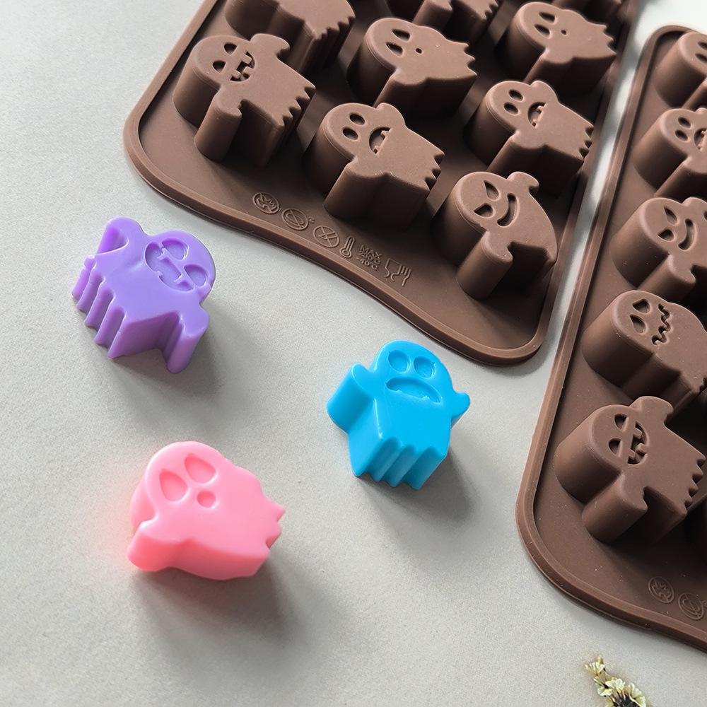 Forma silikonowa na czekoladę dynia na Halloween Dynia Kawaii Duch Forma silikonowa 15 gniazd Rękodzieło z żywicy Forma na kostki lodu Cukierki Galaretkę Narzędzie do ciasta