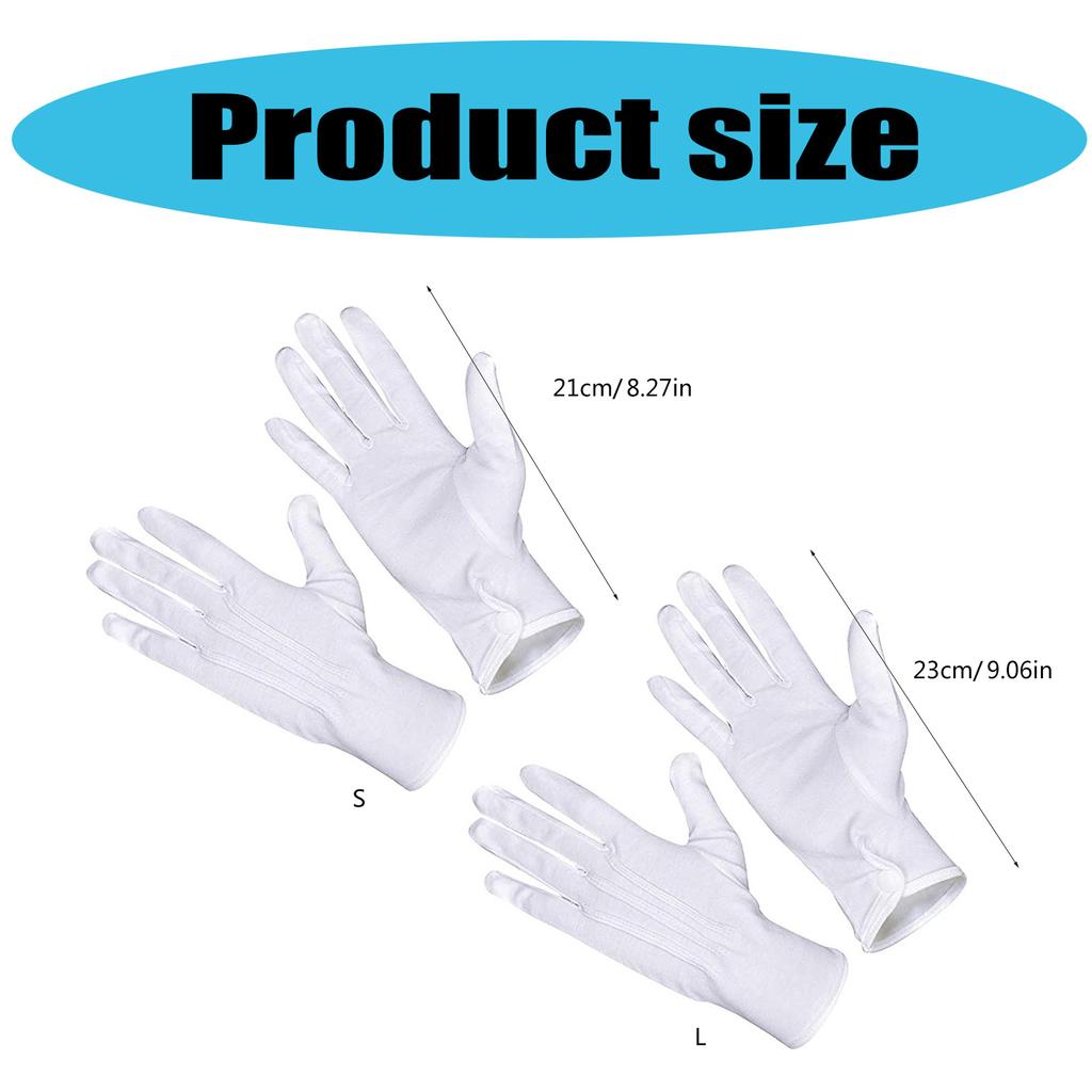 Adult White Gloves for Ceremony School Boys and Girls White Elastic Gloves for Dress Etiquette Gloves Stage Performances