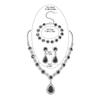 Luxury Sparkling Diamond Exquisite Necklace Earrings Bracelet Three-piece Fashion Water Drop Bridal Jewelry Set