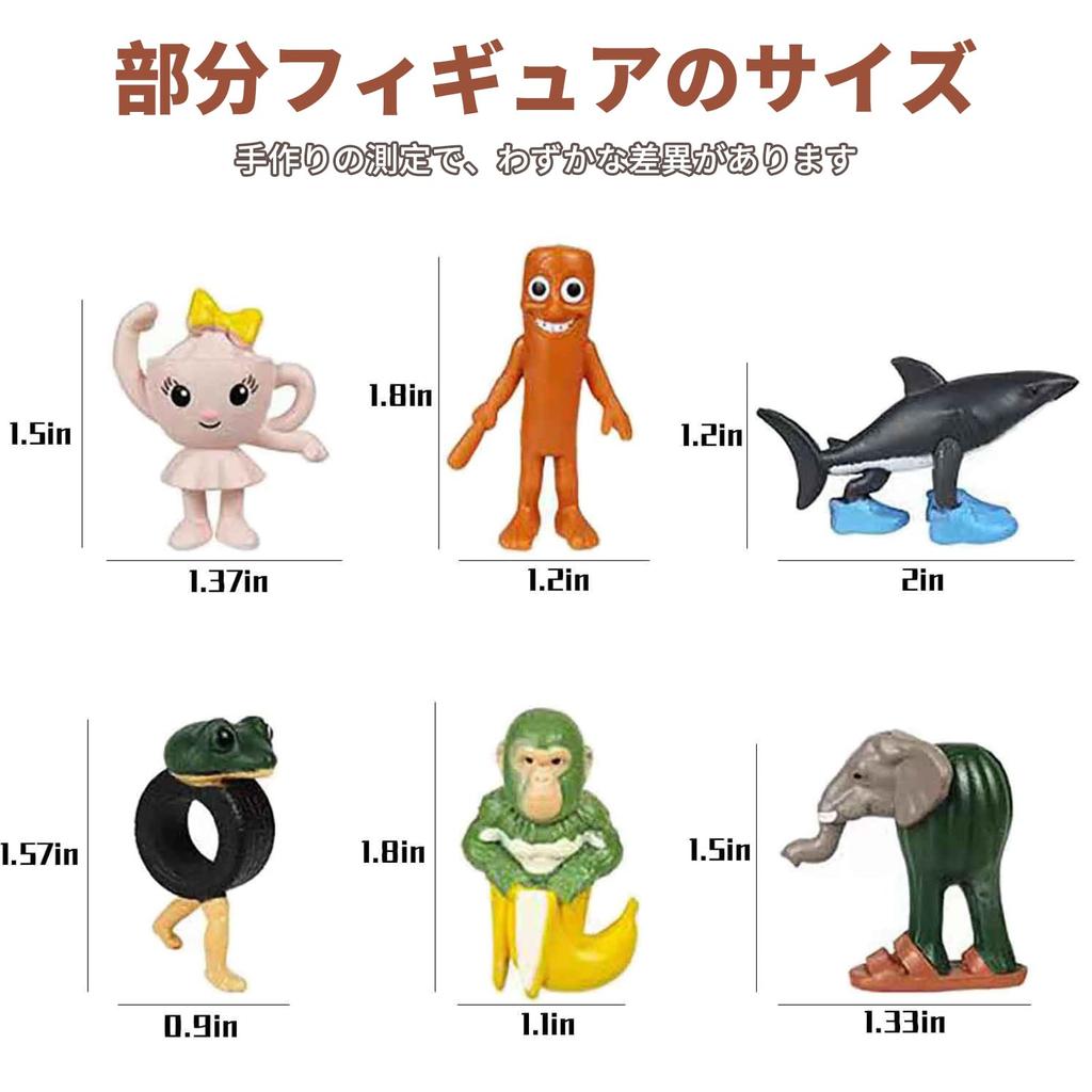 Aninako 24-teilige Tuntuntunsaful Figur Sammlerpuppenfigur Minifigur Merchandise Tralarello Italienisches Gehirnfäule Wahnsinn und Fantasie Memetisch