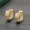 Charm Female White Zircon Stone Hoop Earrings Gold Color Simple Oval Wedding Jewelry For Women