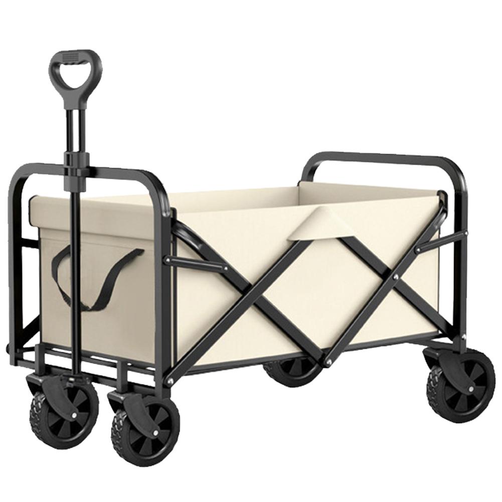 Collapsible Wagon Cart Large Capacity Portable Folding Wagon Heavy Duty Foldable Wagon for Outdoor Camping Garden Sports Beach