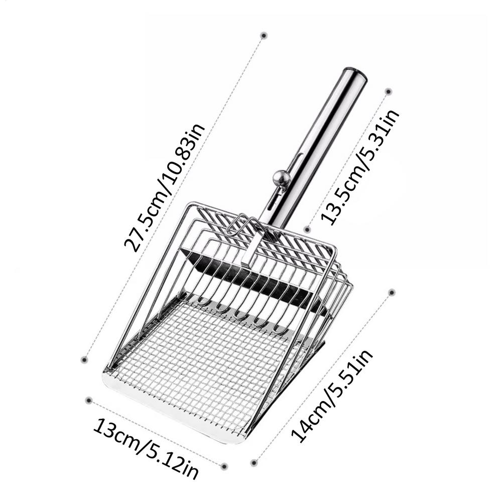 Cat Litter Scoop Cat Poop Lifter For Litter Box Sturdy Sifting Shovel With Ergonomic Handle Heavy Duty Non Stick Mesh Scooper