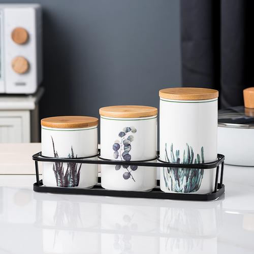 Food Grade Sealed Jar Ceramic Storage Jar Household Kitchen Grains Storage Jar Nut Tea Coffee Storage Box/collection Utensils