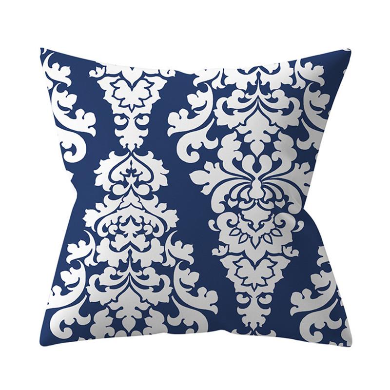 Navy Blue Mandala Nordic Geometric Pillowcase 45x45 Cushion Cover Decorative Pillow Sofa Cushion Home Decor Polyester