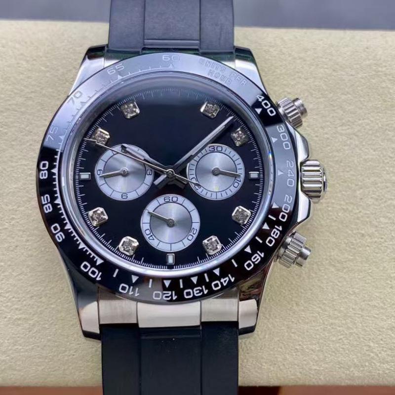 Rolex Daytona 40mm Diamond-Inlaid Multifunctional Automatic Mechanical Men's Watch.