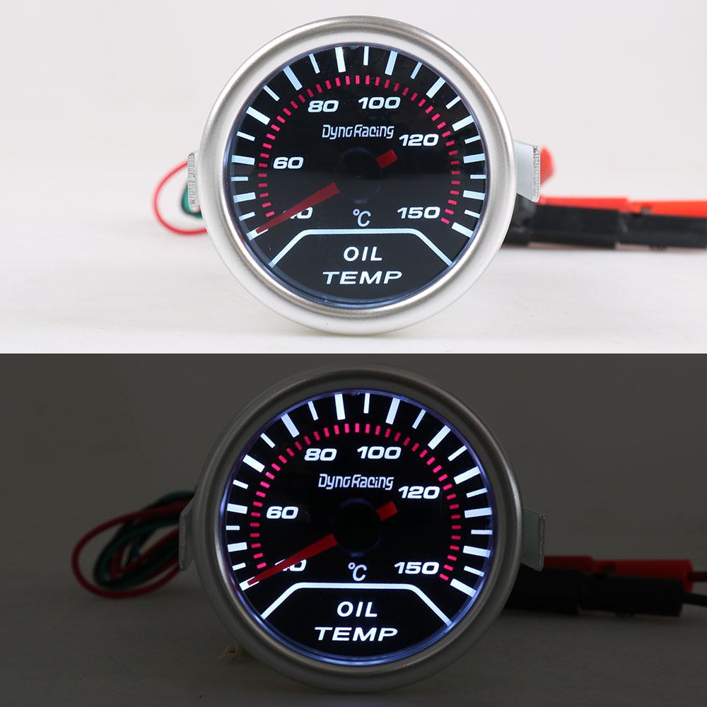 Wskaźnik temperatury oleju do dynoracingu 2"(52 mm) Smoke len 40-140 C wskaźnik stopni Wskaźnik temperatury oleju Miernik samochodowy z czujnikiem