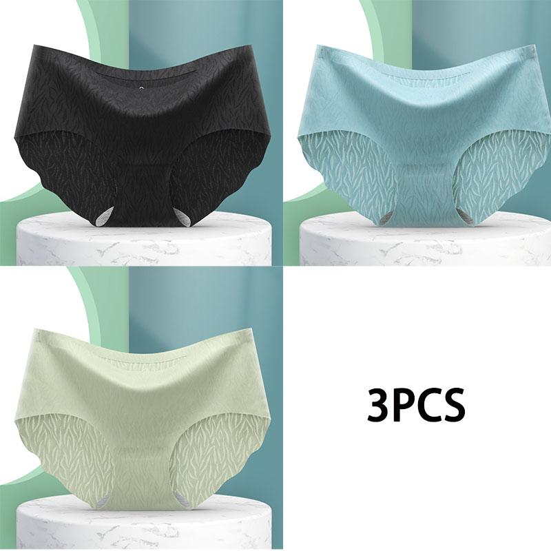 

3 шт. треугольные трусики больших размеров для женщин - Ice Silk гладкие и бесшовные со средней посадкой, приподнимающие бедра, контролирующие живот, удобные и дышащие для лета XL