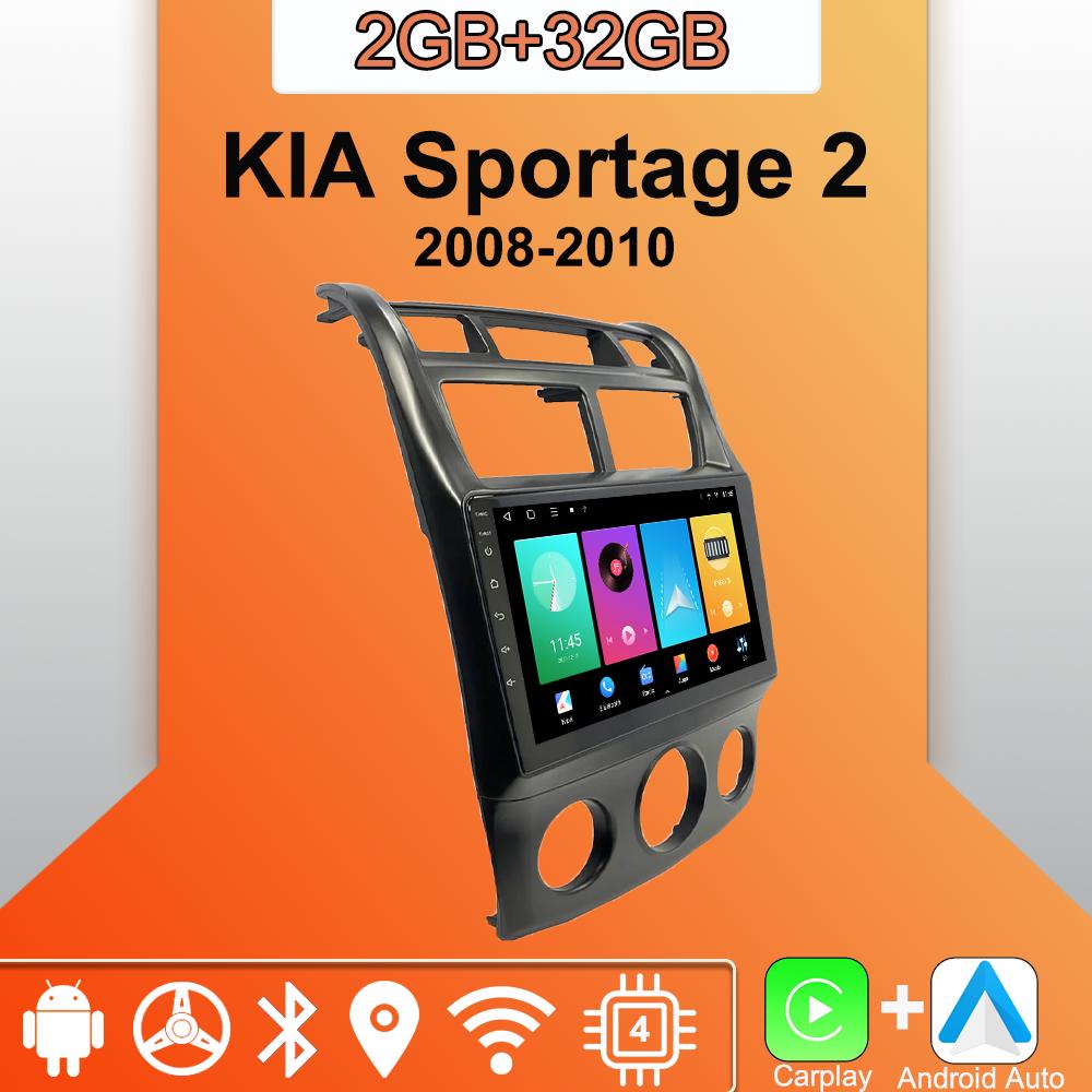 Autorádio Android Carplay pro KIA Sportage 2 2008-2010 Multimediální přehrávač Hlavní jednotka Stereo GPS Navigace BT WIFI 2+32GB