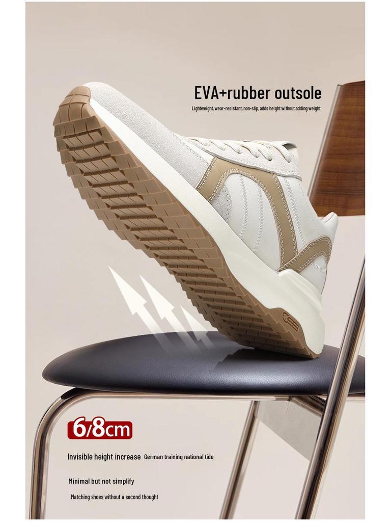 Men's 8cm Height-Boosting Korean Style Casual Skate Sneakers