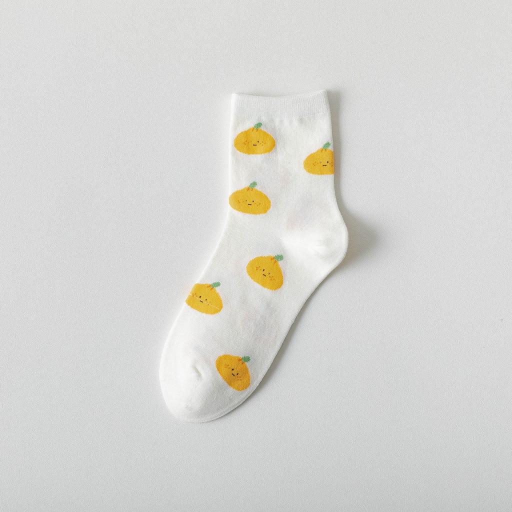 Spring And Autumn Socks Fashion Trend Dongdaemun Fruit Socks Medium Tube Socks Cotton Socks Personalized Student Socks