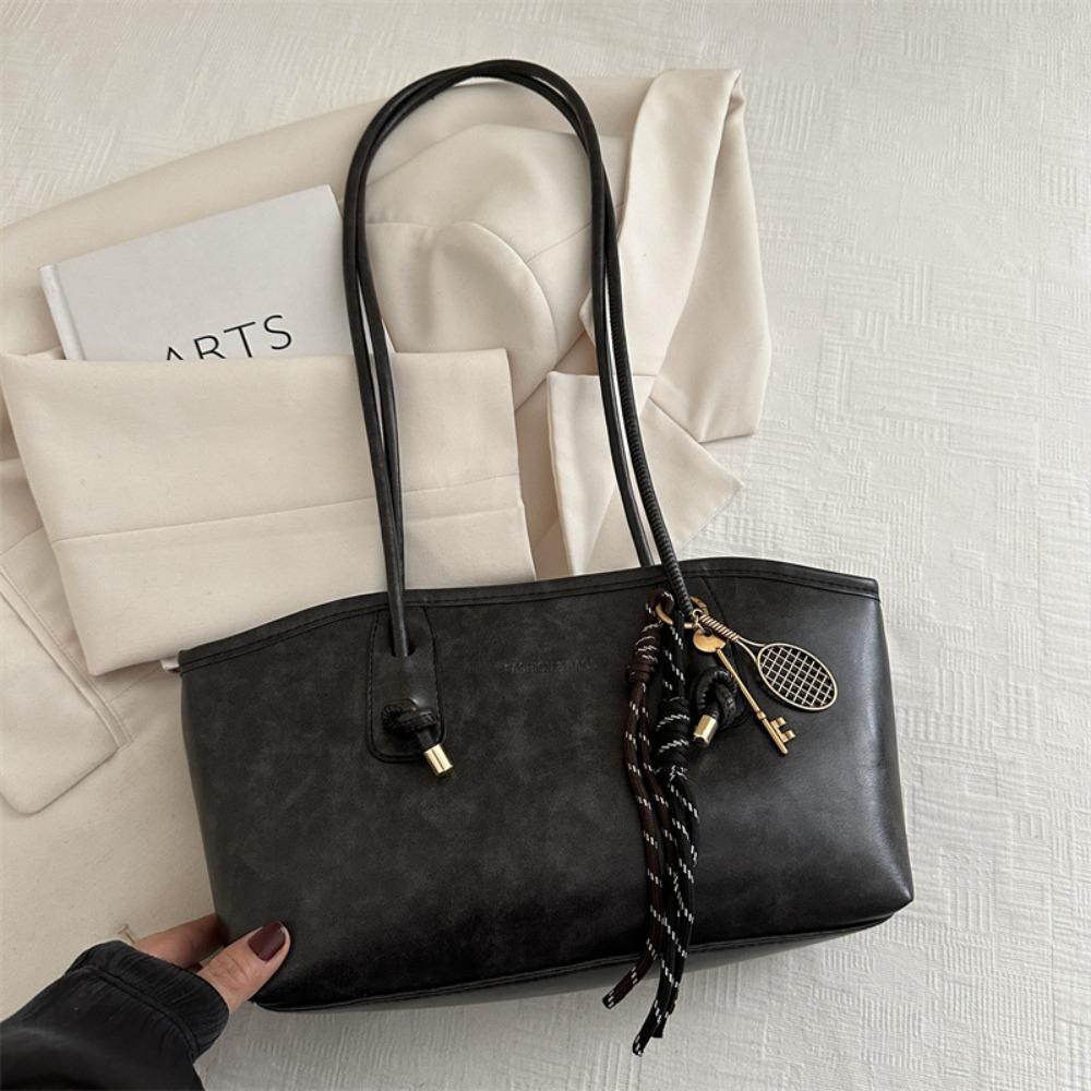 New Large Capacity Work Shoulder Bag PU Leather Simple Lady Handbags Solid Color Crossbody Bag Women Female