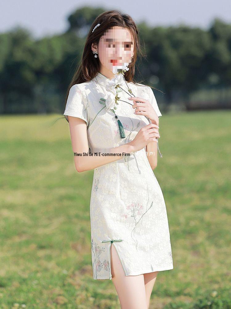 2024 Chinese National Style Qipao Spa Technician Uniform for Foot Massage