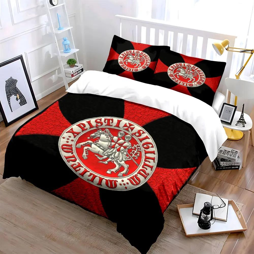 Templar Design Decoration Set Bedding Set ,2/3piece Duvet Cover and Pillowcase, Home Bedroom Decoration,gift for Boys and Girls