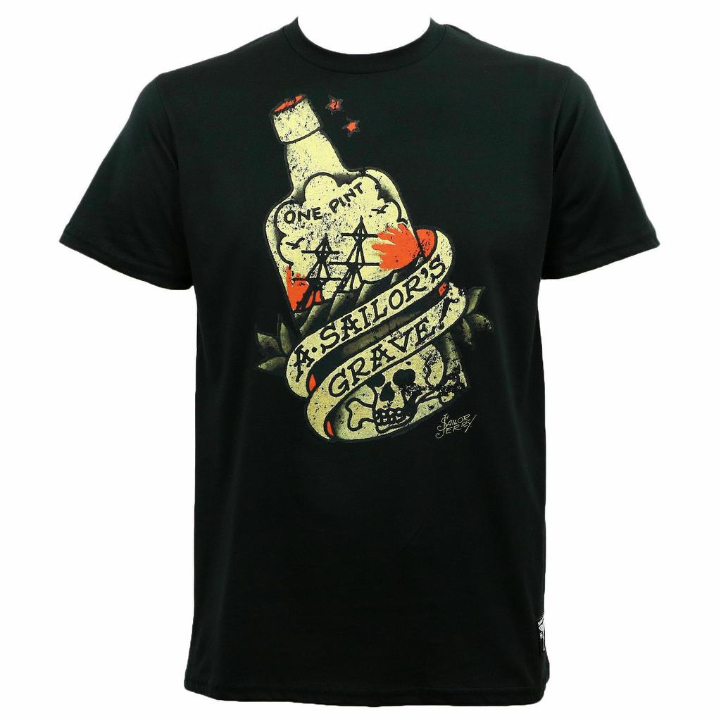 Buy Sailor Jerry Tattoo Grave Rum Bottle T Shirts Cotton O Neck Casual