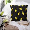 Yellow Lightning Bolts On Red Thunder Bolt Pattern Square Pillowcase Cushion Cover Pillow Case Throw Pillow Cover for Home Car