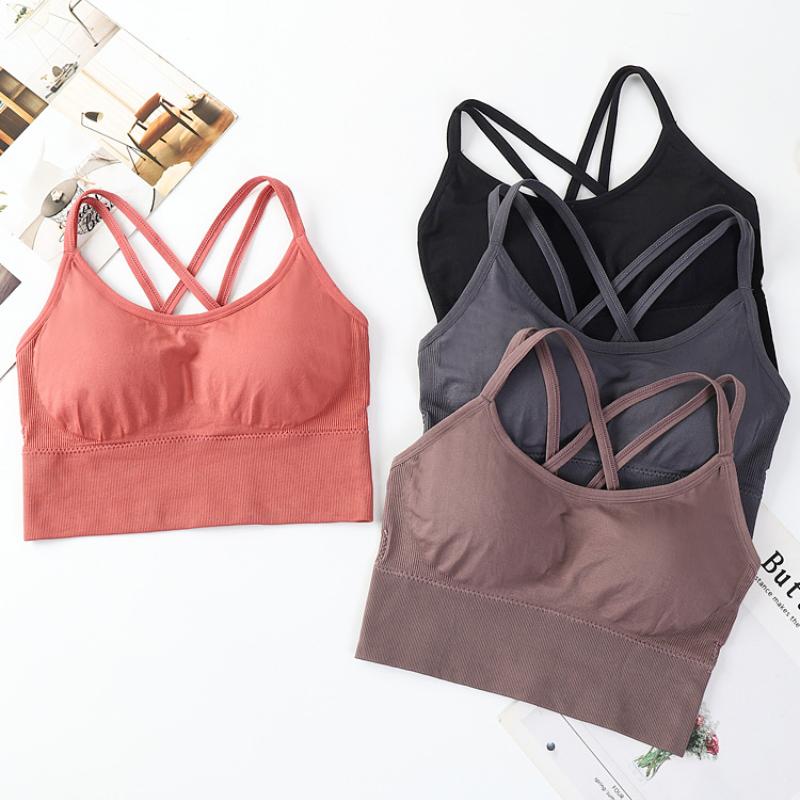 Sutiã Esportivo Feminino Respirável de Secagem Rápida para Mulheres Plus Size Fino Roupa Íntima para Corrida Estilo Yoga Cruz Lindo Top Regata para as Costas