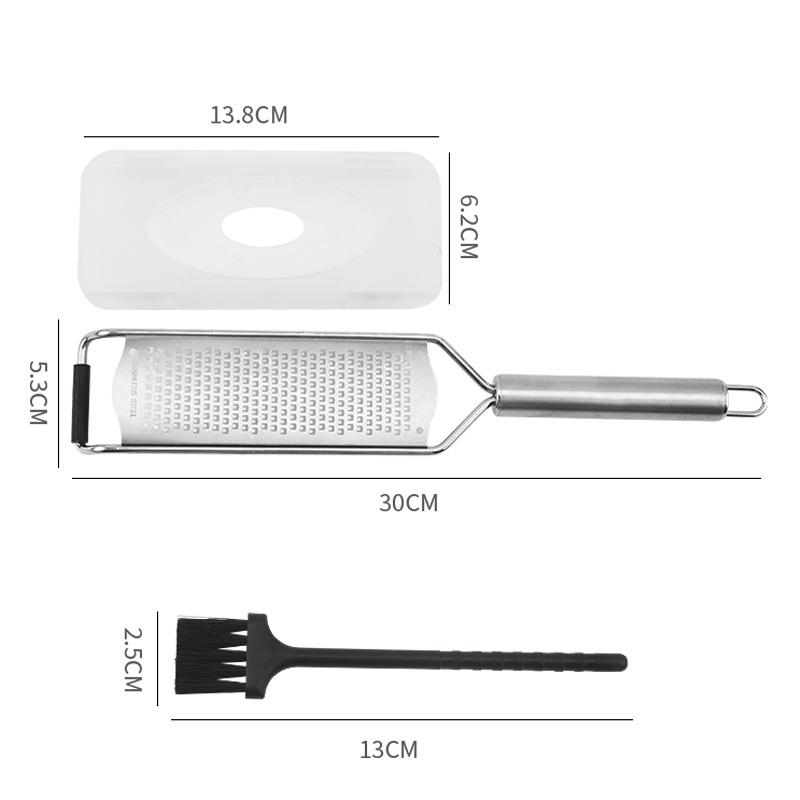 Stainless Steel Cheese Grater with Cover and Brush Tube Handle Lemon Grater Shredder Butter Chocolate Cheese Slicer Kitchen Tool