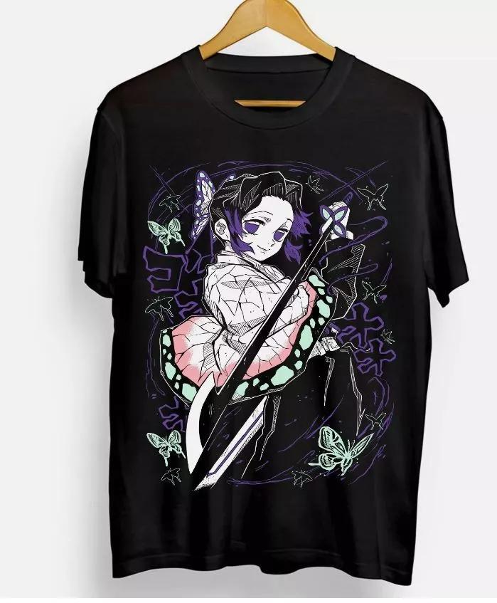 Shinobu Kocho T-shirt Demon Killer Kimetsu No Yaiba Design Anime T-shirt Summer New Men's and Women's Streetwear