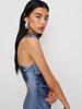 Spring Summer Sexy Halter Long Dress - European & American Style, Slim Fit, Solid Color, Sleeveless for Women