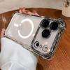 Plating Shockproof Transparent Case For iPhone 17 Air 16 15 14   Pro Max Anti Shock Proof Magsafe Wireless Charge Full Cover